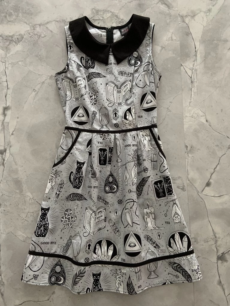 Retrolicious Collared Dress In Spells Halloween Print Clothing 3 Retrolicious Collared Dress In Spells Halloween Print Clothing