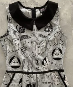 Retrolicious Collared Dress In Spells Halloween Print Clothing