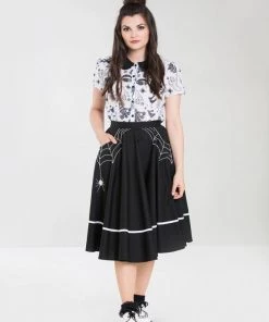 Clothing Hell Bunny Miss Muffet 50's Skirt In Black With White Trims 11 Clothing Hell Bunny Miss Muffet 50's Skirt In Black With White Trims