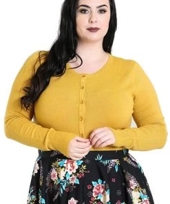 Hell Bunny Paloma Cardigan In Mustard New Arrivals And Restocks