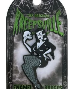 Dark Alternative Kreepsville 666 Vampira With Skull Enamel Pin