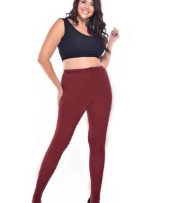 New Arrivals And Restocks Pamela Mann Hosiery Curvy Super-Stretch 90 Denier Tights In Burgundy