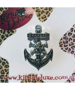 Halloween Kitty Deluxe Broochlette Brooch In Skull Anchor