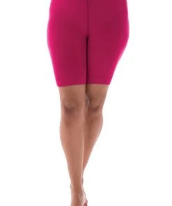 Pamela Mann Hosiery Curvy Super-Stretch Anti Chafing Shorts 90 Denier Tights In Cerise Pink Clothing