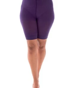 Clothing Pamela Mann Hosiery Curvy Super-Stretch Anti Chafing Shorts 90 Denier Tights In Purple