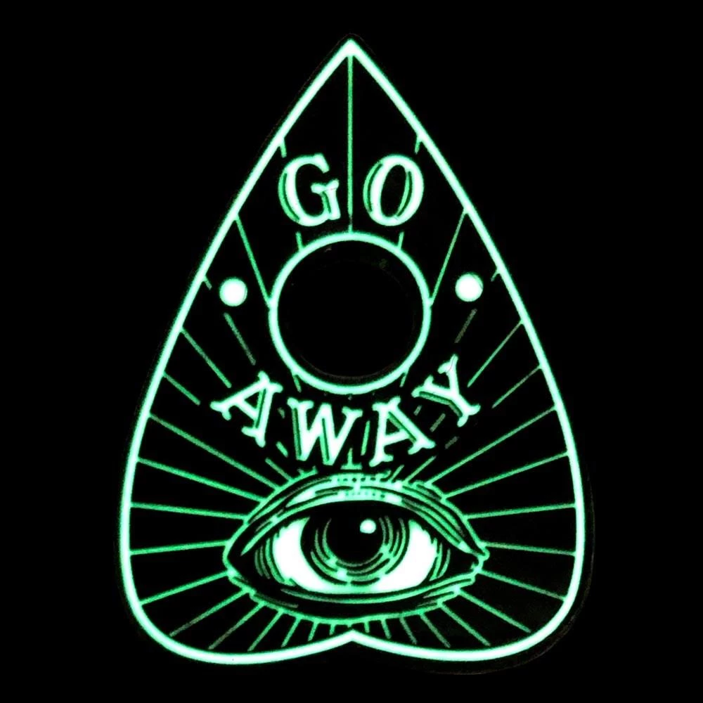 Kreepsville 666 Go Away Glow Planchette Enamel Pin Dark Alternative 2 Kreepsville 666 Go Away Glow Planchette Enamel Pin Dark Alternative