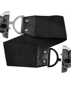 New Arrivals And Restocks Kreepsville 666 Elastic Belt With Skull Buckle In Black