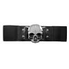 New Arrivals And Restocks Kreepsville 666 Elastic Belt With Skull Buckle In Black