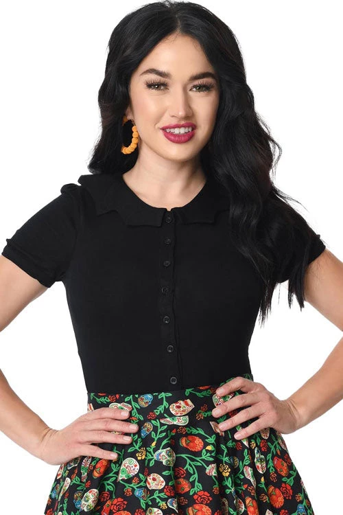 Timeless London Bat Collared Blouse Clothing 1 Timeless London Bat Collared Blouse Clothing