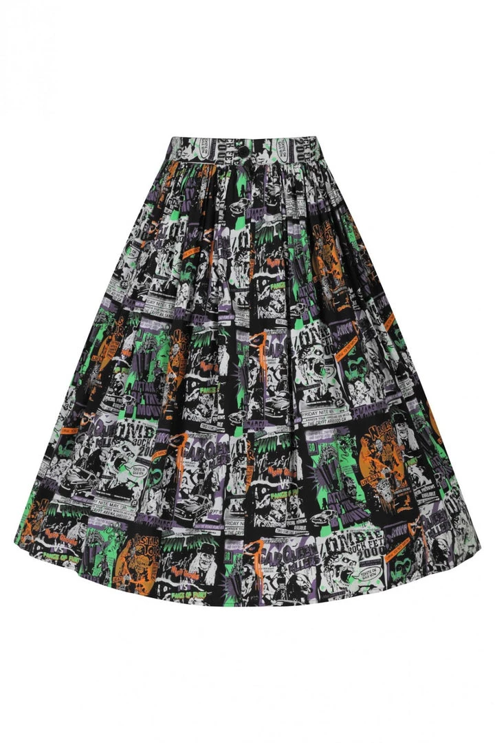 Clothing Hell Bunny Be Afraid 50's Skirt 8 Clothing Hell Bunny Be Afraid 50's Skirt