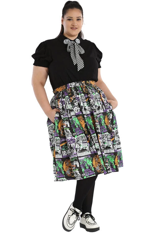 Clothing Hell Bunny Be Afraid 50's Skirt 1 Clothing Hell Bunny Be Afraid 50's Skirt