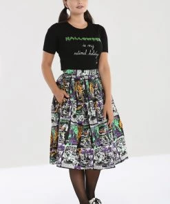 Clothing Hell Bunny Be Afraid 50's Skirt 14 Clothing Hell Bunny Be Afraid 50's Skirt