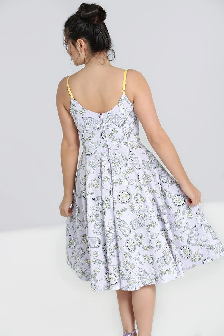 Hell Bunny Birdcage 50's Dress In Lavender 4 Hell Bunny Birdcage 50's Dress In Lavender