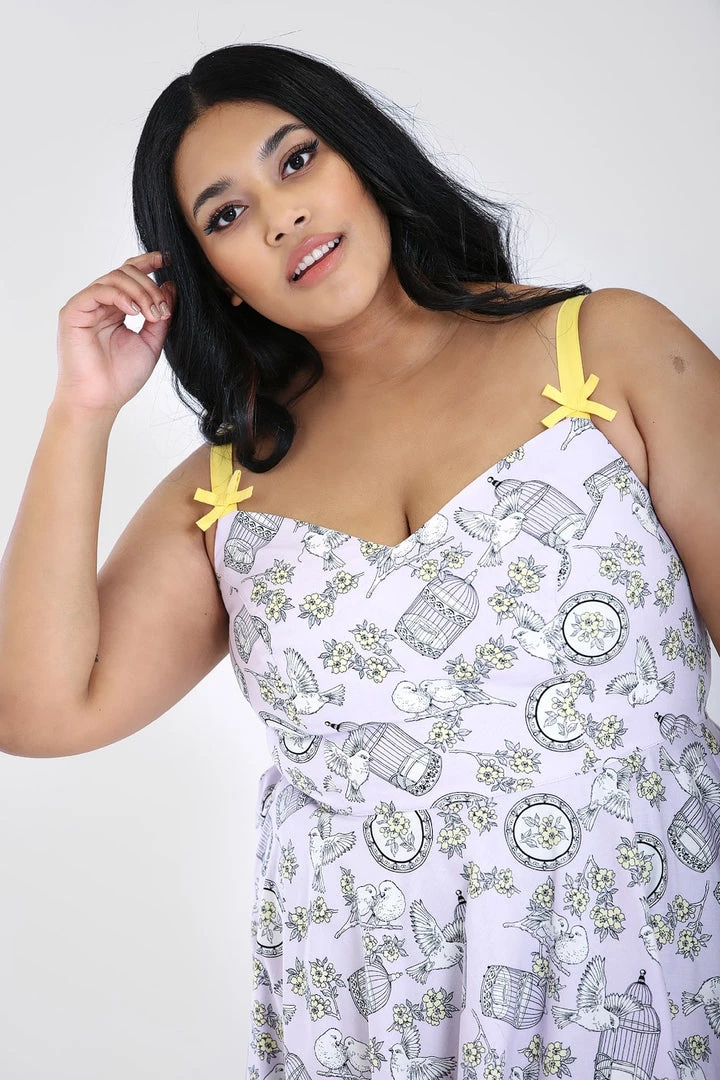 Hell Bunny Birdcage 50's Dress In Lavender 11 Hell Bunny Birdcage 50's Dress In Lavender