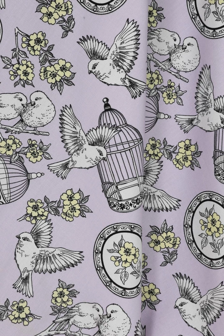 Hell Bunny Birdcage 50's Dress In Lavender 6 Hell Bunny Birdcage 50's Dress In Lavender