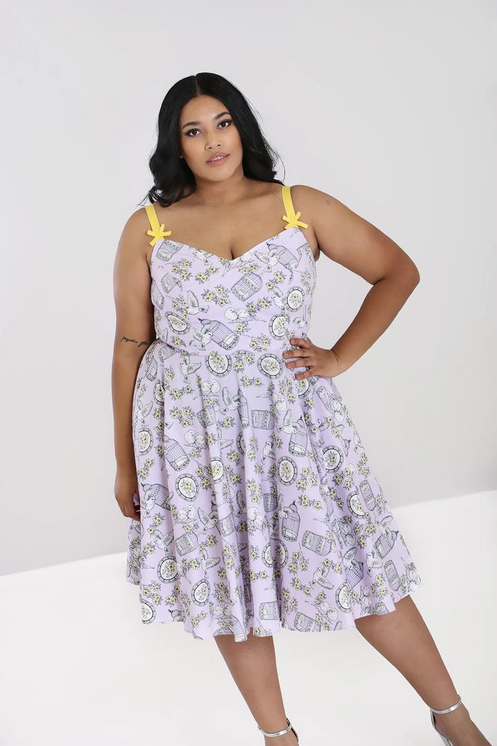 Hell Bunny Birdcage 50's Dress In Lavender 9 Hell Bunny Birdcage 50's Dress In Lavender