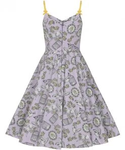 Hell Bunny Birdcage 50's Dress In Lavender 18 Hell Bunny Birdcage 50's Dress In Lavender