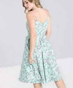 Clothing Hell Bunny Birdcage 50's Dress In Mint