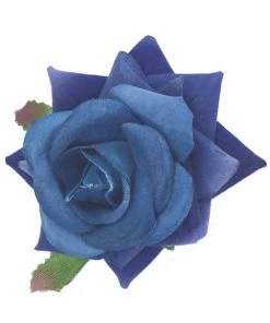 Kitty Deluxe Velvet Rose Clip/Brooch In Blue Accessories