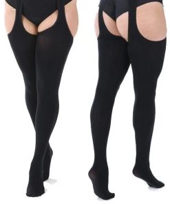 Pamela Mann Hosiery Curvy Super-Stretch Tights In 'Bodyfree' Suspender Black
