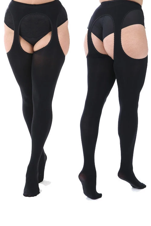 Pamela Mann Hosiery Curvy Super-Stretch Tights In 'Bodyfree' Suspender Black 2 Pamela Mann Hosiery Curvy Super-Stretch Tights In 'Bodyfree' Suspender Black