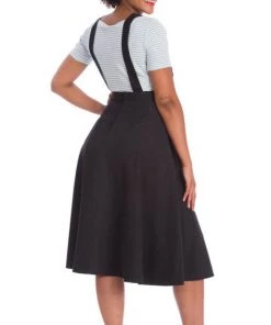 Banned Book Smart 50's Length Pinafore Dress In Black Clothing 7 Banned Book Smart 50's Length Pinafore Dress In Black Clothing