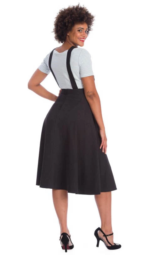 Banned Book Smart 50's Length Pinafore Dress In Black Clothing 3 Banned Book Smart 50's Length Pinafore Dress In Black Clothing