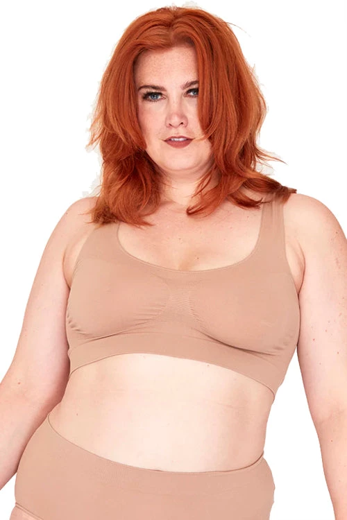 Pamela Mann Hosiery Pamela Mann Curvy Seam Free Comfort Support Top/Bra In Nude 1 Pamela Mann Hosiery Pamela Mann Curvy Seam Free Comfort Support Top/Bra In Nude