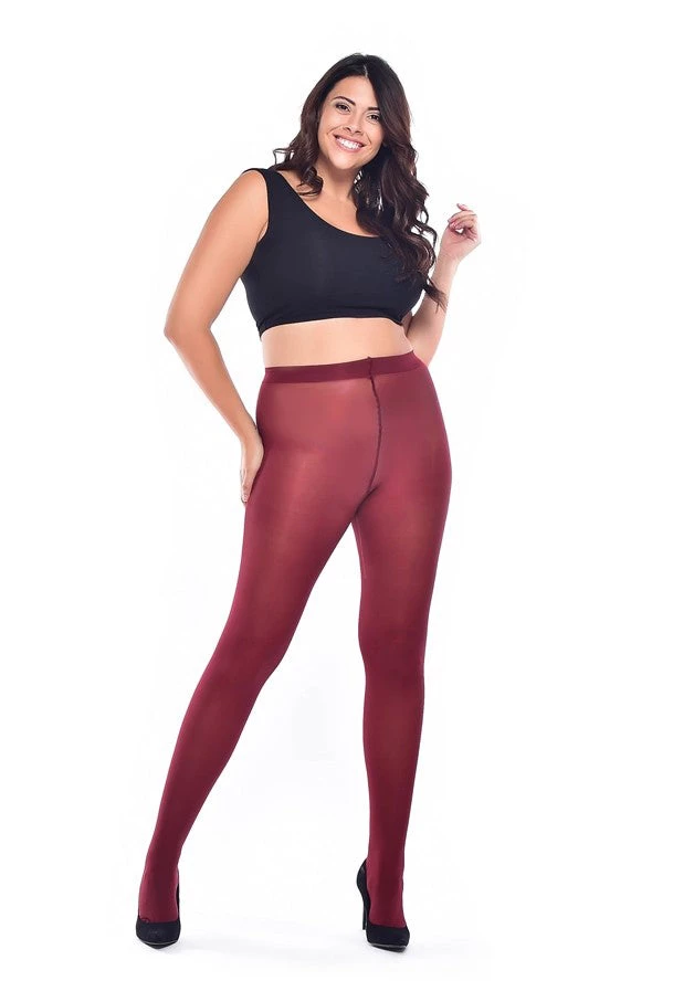 Pamela Mann Hosiery Curvy Super-Stretch 50 Denier Tights In Burgundy Winter 2 Pamela Mann Hosiery Curvy Super-Stretch 50 Denier Tights In Burgundy Winter