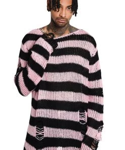 Killstar Courtney Punk Knit Sweater Black And Pink 18 Killstar Courtney Punk Knit Sweater Black And Pink