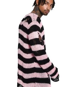Killstar Courtney Punk Knit Sweater Black And Pink 20 Killstar Courtney Punk Knit Sweater Black And Pink