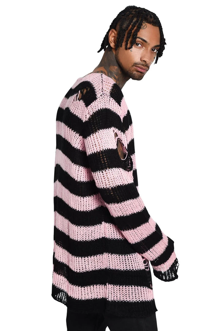 Killstar Courtney Punk Knit Sweater Black And Pink 10 Killstar Courtney Punk Knit Sweater Black And Pink