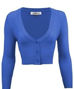 New Arrivals And Restocks MAK Sweaters Cropped Cardigan With 3/4 Sleeves In Viola