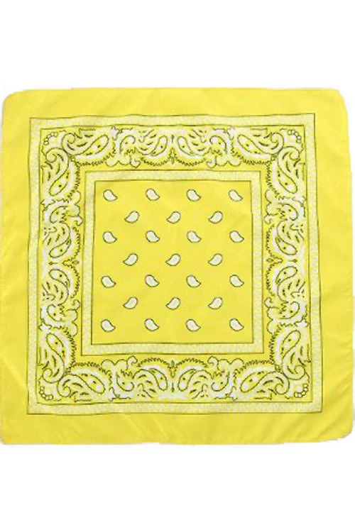 Accessories Kitty Deluxe Cotton Bandana In Yellow Paisley 1 Accessories Kitty Deluxe Cotton Bandana In Yellow Paisley