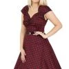 Lady Vintage Isabella Dress In Crimson Gingham