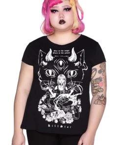 Clothing Killstar Cat Lord Scoop Neck Tee T-Shirt 10 Clothing Killstar Cat Lord Scoop Neck Tee T-Shirt