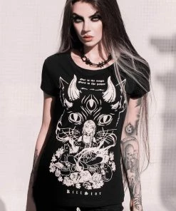 Clothing Killstar Cat Lord Scoop Neck Tee T-Shirt