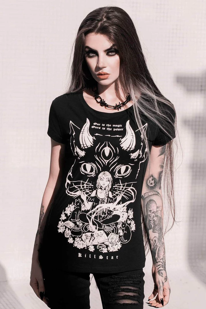 Clothing Killstar Cat Lord Scoop Neck Tee T-Shirt 2 Clothing Killstar Cat Lord Scoop Neck Tee T-Shirt