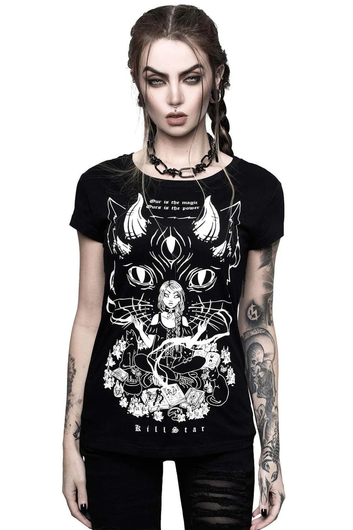 Clothing Killstar Cat Lord Scoop Neck Tee T-Shirt 3 Clothing Killstar Cat Lord Scoop Neck Tee T-Shirt