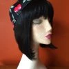 Kitty Deluxe Reversible Wired Headband In Red Cherry & Black Christmas