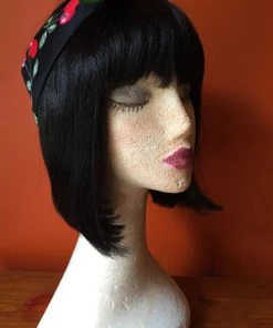 Kitty Deluxe Christmas Reversible Wired Headband In Red Cherry & Green