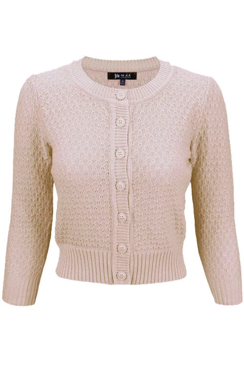 New Arrivals And Restocks MAK Sweaters Chunky Vintage Knit Cardigan With 3/4 Sleeves In Blush 1 New Arrivals And Restocks MAK Sweaters Chunky Vintage Knit Cardigan With 3/4 Sleeves In Blush