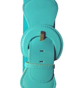 Kitty Deluxe Wide Cinch Belt In Aqua