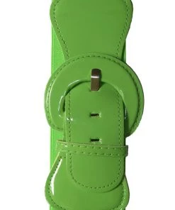 Kitty Deluxe Wide Cinch Belt In Lime Accessories