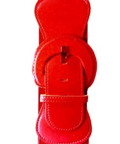 Kitty Deluxe Wide Cinch Belt In Red