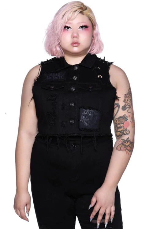 Killstar Come Undone Denim Vest Winter 1 Killstar Come Undone Denim Vest Winter