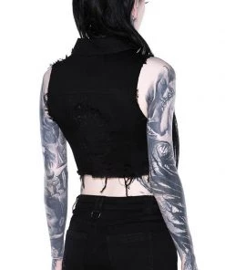 Killstar Come Undone Denim Vest Winter 11 Killstar Come Undone Denim Vest Winter