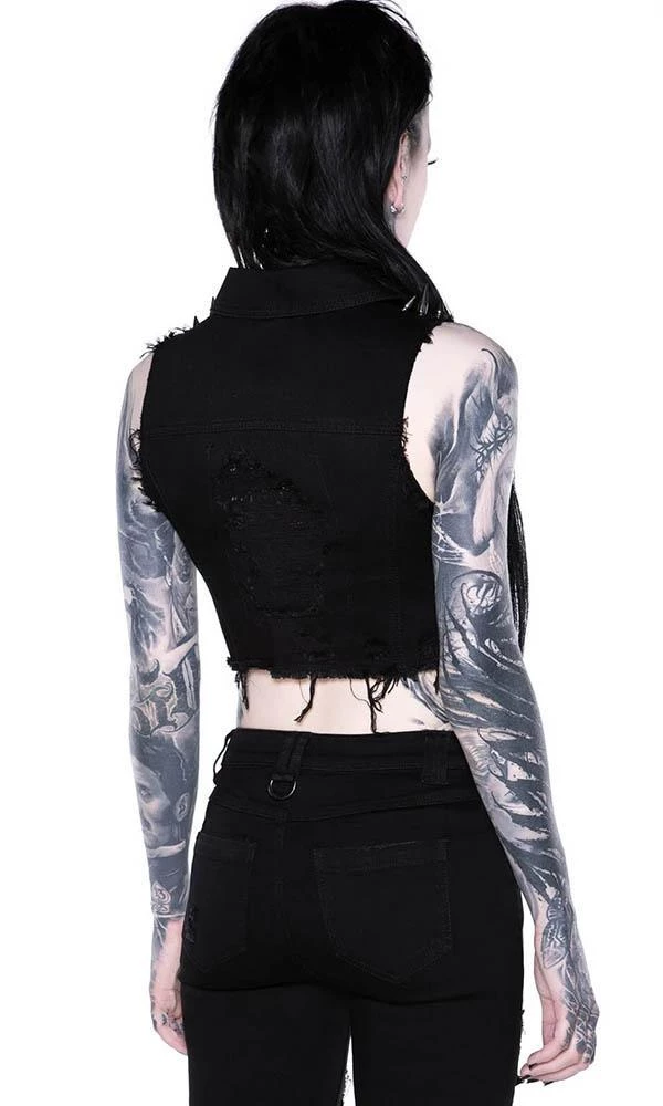 Killstar Come Undone Denim Vest Winter 5 Killstar Come Undone Denim Vest Winter