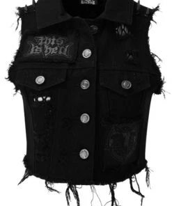 Killstar Come Undone Denim Vest Winter 12 Killstar Come Undone Denim Vest Winter