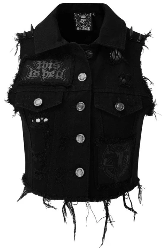 Killstar Come Undone Denim Vest Winter 6 Killstar Come Undone Denim Vest Winter